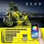 ZvtoKanp 12Pcs Motorcycle RGB LED Light Kits, RGB Multi-Color Underglow Lights Kit with APP IR Wireless Control，Waterproof Atmosphere Lights Lamp DC 12V, 2 Years Warranty
