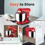 Yoifo 7 Speed Stand Mixer（inclued P Speed）- Peak Power 600W Kitchen Electric Mixer，4.75-QT Tilt-Head Food Mixer with Dough Hook, Whisk, Beater & BPA-Free Dust Cover (Red)