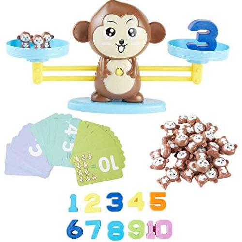 Dimple Monkey Balance Counting Educational Math Toy for Girls and Boys, STEM Toys for Ages 4 5 6 7 8 Year olds, Kindergarden Preschool Learning Numbers Toy, Kids Number Game