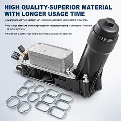MOSTPLUS Engine Oil Cooler Filter Housing Adapter Assembly 5184294AE Compatible with 2011 2012 2013 Dodge Jeep Chrysler Ram 3.6L V6 Engine