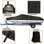 iCOVER Trailerable Boat Cover- 14-16 Waterproof Heavy Duty Marine Grade Canvas Fits V-Hull-Fish&Ski-Pro-Style-Fishing Boat-Runabout-Bass Boat- up to 14ft-16ft Long and 68