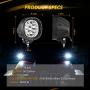 Auxbeam 4In 90W Round Led Offroad Lights, 2PCS 9000LM Led Light Pod Super Bright Round Driving Light with Wiring Harness Kit Spot White Beam for Truck Pickup SUV ATV UTV 4x4 Jeep Wrangler Motorcycle