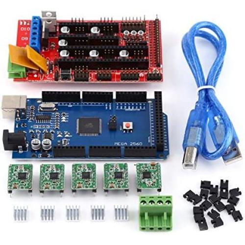 RAMPS 1.4, 3D Printer RAMPS 1.4 Controller + R3 + A4988 with Heat Sink USB Calbe Jumper Kit