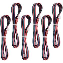 R REIFENG 6pcs Setpper Motor Cable Connectors XH2.54 4pin to XH2.0 6pin F/F White Terminal Paralled Motor Wires for 3D Print Motor Cables,1M/3.28ft