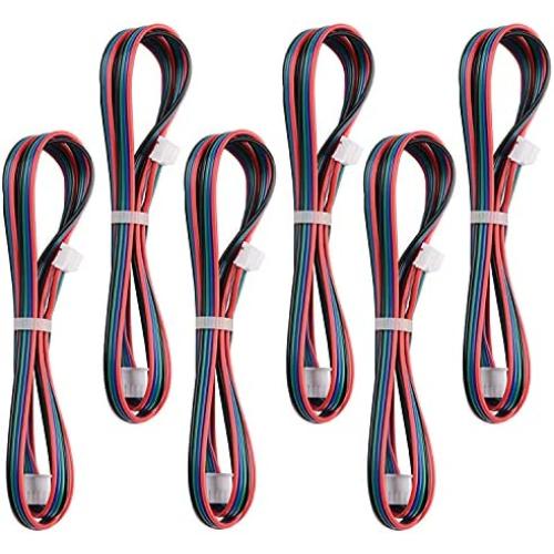 R REIFENG 6pcs Setpper Motor Cable Connectors XH2.54 4pin to XH2.0 6pin F/F White Terminal Paralled Motor Wires for 3D Print Motor Cables,1M/3.28ft