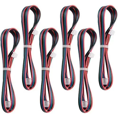 R REIFENG 6pcs Setpper Motor Cable Connectors XH2.54 4pin to XH2.0 6pin F/F White Terminal Paralled Motor Wires for 3D Print Motor Cables,1M/3.28ft