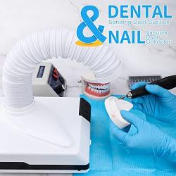LVCHEN Dental Polishing Dust Collector - Dust Extractor Powerful Nail Vacuum Dust Suction with Fan and LED Dual Function Telescopic Tube Retractable Elbow Design for Dental Lab