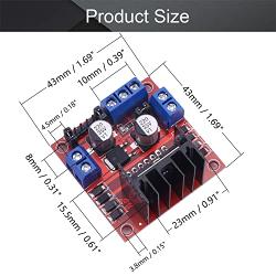 Fielect L298N Motor Drive Controller Board Module Dual H Bridge DC Stepper for Arduino 1pcs