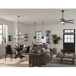 Kaysville Collection 6-Blade Grey Weathered Wood 56-Inch DC Motor LED Urban Industrial Ceiling Fan
