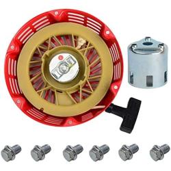 HIFROM Replace Recoil Starter with Starter Cup Compatible with Honda GX240 GX270 8HP 9HP Engine Motor Parts + 6pcs Recoil Starter Bolt