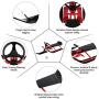 PEXMOR Snow Racer Sled, Steering Ski Sled Slider with Steel Frame, Pull Rope & Twin Brakes for Kids Age 4 & up, Teenager & Adult, 45 x 20 x 15, Red & Black