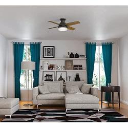 Hunter Dempsey Indoor Low Profile Ceiling Fan with LED Light and Remote Control