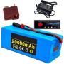Jieoto 36V 20000mAh E-Bike Battery 20Ah 10S 5P Li-ion Battery Pack for 100W-500W Motor with BMS and Charger Fit for Scooters Electric Street Bikes Electric Tricycles