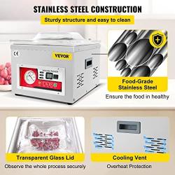 VEVOR Chamber Vacuum Sealer, DZ-260A 6.5 m³/h Pump Rate, Excellent Sealing Effect with Automatic Control, 110V Kitchen Packaging Machine for Fresh Meats, Fruit Saver, Home, Commercial Using