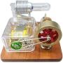 Teerwere Stirling Engine Motor DIY Metal Single Cylinder Stirling Engine Model Power Generator Micro External Combustion Engine Stem Model (Color : Silver, Size : One Size)