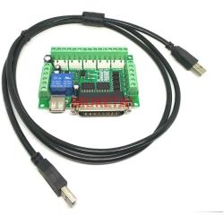 Davitu Motor Driver - 1/set Engraving machine 5 Axis CNC Breakout Board With Optical Coupler For Stepper Motor drive controller+USB cable