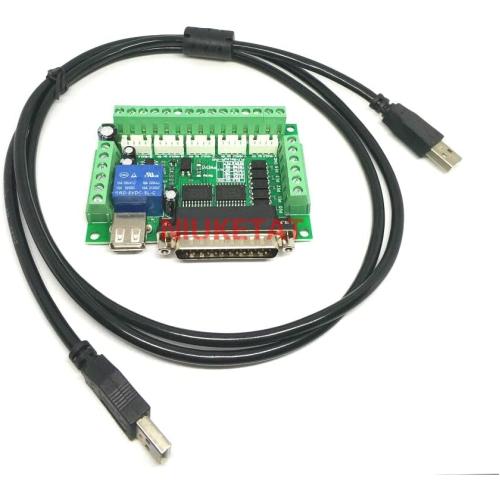 Davitu Motor Driver - 1/set Engraving machine 5 Axis CNC Breakout Board With Optical Coupler For Stepper Motor drive controller+USB cable