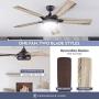 Prominence Home 51649-01 Lorelai Smart Ceiling Fan with Light and Remote, 52, Bronze