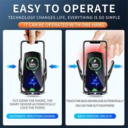KERNKLENPP Car Wireless Charger Phone Holder,Intelligent Sensing,Fully Automatic 15w Fast Charging,Car Mount Air Vent Mount for iPhone13/ 12/11/X /8/8series,Samsung S Series/Note Series and More (RD)