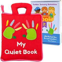 marsebia Quiet Book with 9 Educational Toddlers Activities - Learning Cloth Book with Preschool Activities for Early Learning, My Quiet Book - Montessori Toy for Travel