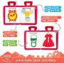 marsebia Quiet Book with 9 Educational Toddlers Activities - Learning Cloth Book with Preschool Activities for Early Learning, My Quiet Book - Montessori Toy for Travel