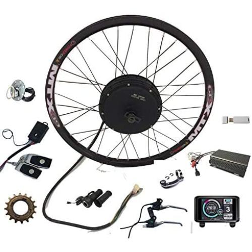 NBPOWER QS 3000W Brushless Hub Motor,72V 80A Sabvoton Controller pogrammable, TFT Color Display,with PAS and Alarm, 3000W Electric Bike Conversion Kit