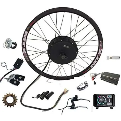 NBPOWER QS 3000W Brushless Hub Motor,72V 80A Sabvoton Controller pogrammable, TFT Color Display,with PAS and Alarm, 3000W Electric Bike Conversion Kit