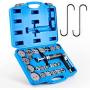 Brake Caliper Compression Tool, Pneumatic Brake Caliper Tool with 2 Caliper Hangers, 25pc Brake Caliper Wind Back Tool Professional Brake Tool Set Fits American, European, Japanese Autos