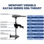 Newport Vessels Kayak Series 36lb/55lb Thrust Transom Mounted Saltwater Electric Trolling Motor w/LED Battery Indicator (24