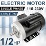 1/2HP Electric Motor 1750RPM General Purpose Single Phase Motor 115/230V 7/8