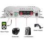 DC 12V Audio Amplifier,Hi Fi Stereo Speaker Amplifier, Mini Car Audio Heavy Bass 3 Channel Amplifier for Car Audio,Home Theater,Computer,MP3