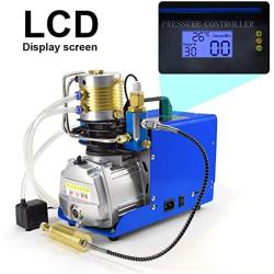 Portable PCP Air Compressor, Digital LCD Display Pressure Controller 4500Psi/ 30Mpa Set-Pressure Auto-Stop Paintball/Scuba Tank Air Pump Rifle Airgun Inflator with External Water-Oil Separator