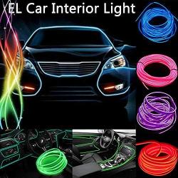 3m Auto Car Neon LED Panel Gap String Strip Light, Glowing Electroluminescent Wire/El Wire Lamp, Cold Strobing for Automotive Interior Car Decor Decorative Atmosphere(blue)