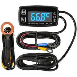 Runleader Digital LED Engine Hour Meter,RPM &Temperature Display,Maintenance Reminder,External Powered Operating for Lawn Mower Generator Dirtbike Paramotor Outboard Motor Marine Compressor