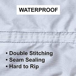 Jon Boat Cover 12ft, 100% Waterproof Heavy Duty 600D Cover, Fits 12 ft Length, Beam Width up to 56, with Motor Cutout