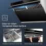 FOTILE JQG7505 30” Under-Cabinet or Wall-Mount Range Hood | Dual DC-Motor | Side Draft Design | Hands Free On and Off | Touchscreen with 4 Speed Level | Modern Kitchen Onyx Black Glass, onxy black