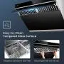 FOTILE JQG7505 30” Under-Cabinet or Wall-Mount Range Hood | Dual DC-Motor | Side Draft Design | Hands Free On and Off | Touchscreen with 4 Speed Level | Modern Kitchen Onyx Black Glass, onxy black