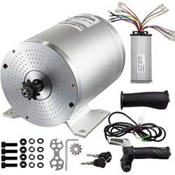 BestEquip Electric DC Motor, 2KW 48V Brushless Motor Kit 4300rpm High Speed Electric Scooter Motor for Bicycle Motorcycle with Mounting Bracket, Speed Controller, Throttle, Keylock…