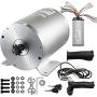BestEquip Electric DC Motor, 2KW 48V Brushless Motor Kit 4300rpm High Speed Electric Scooter Motor for Bicycle Motorcycle with Mounting Bracket, Speed Controller, Throttle, Keylock…