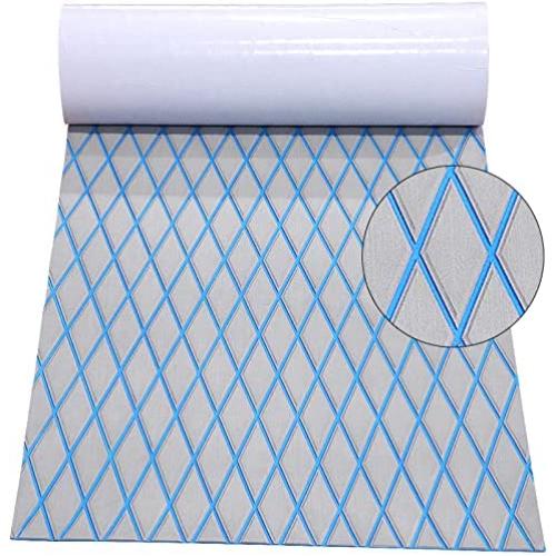 Hzkaicun EVA Boat Decking Sheet Marine Teak Flooring Carpet with Backing Adhesive /6MM Motor Boats Traction Mats 74.8