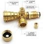MCAMPAS Propane Cylinder Brass Tee with 4 Port Adapter for Motorhomes Tank RV Camping