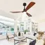 Ghicc Ceiling Fan with Light Remote Control 52Outdoor Ceiling Fan Modern 3 Wood Blade Ceiling Fans with Lights Noiseless DC Motor