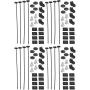 American Volt 4-Pack Complete Dual Electric Radiator Condenser Transmission Engine Oil Cooler Fan Mounting Installation Kit Zip-Tie Straps Foam Vibration Pads Springs L-Bracket 90 Degree Corner Fin Mounts Clips Fasteners Universal Automotive Replacement C