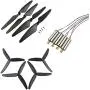 Upgraded Propellers Three Blades Two Blades Main Blade Propeller Motors with Metal Gears for Hubsan H502E H502S Drone Replacement CCW CW RC Quadcopter Spare Parts Set (Black)
