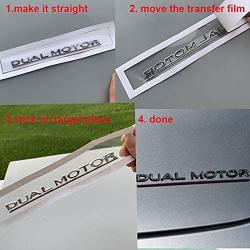 WEIWAN Fit Dual Motor Underlined Letters Emblem 3D Metal Car Rear Trunk Performance Sticker Badge Decal for Tesla Model 3 S X Y (Black)