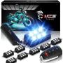 MZS Motorcycle LED Light Kit Multi-Color Neon RGB Strips, Wireless Smart Remote Controller -Compatible with ATVs UTVs Cruiser Trikes Golf Carts -Waterproof IP65 (Pack of 8)