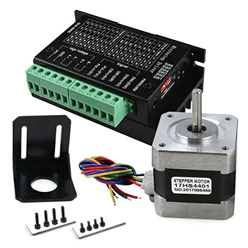 TB6600 4A 9-42V Stepper Motor Driver CNC Controller with Stepper Motor Nema 17 Bipolar 1.7A 40N.cm Holding Torque and Motor Mounting Bracket for 3D Printer Hobby CNC Router XYZ by Beauty Star