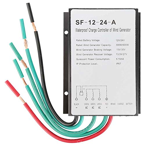 SF-12-24-A Wind Turbine Controller, 12V/24V 300W/600W Waterproof Wind Turbine Generator Charge Controller Regulator