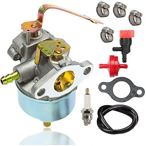 632615 Carburetor+spark plug for Tecumseh 632615 632208 632589 Carb H30 H35 H50 3.5HP Motor with fuel shut off valve