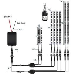 8 Pcs Motorcycle 96 LED Light Kits, Remote Control Multicolor Waterproof Motorcycle LED Strip Lights Multiple Scene Modes RGB LED Lights for Motorcycle